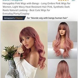 Beautiful Brand New Blonde Pink Wig